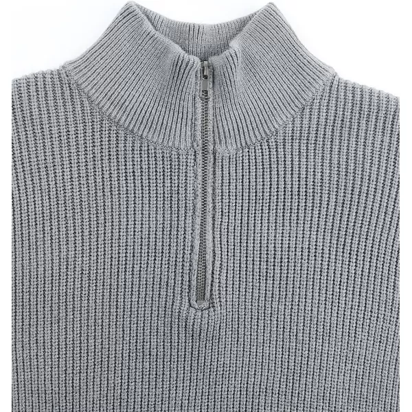 JMIERR Sweaters for Men Winter Slim Fit Mock Neck Polo Polluver Christmas Quarter-Zip Sweaters with Ribbed Edge