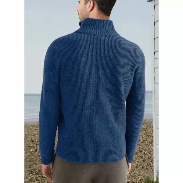 JMIERR Sweaters for Men Winter Slim Fit Mock Neck Polo Polluver Christmas Quarter-Zip Sweaters with Ribbed Edge