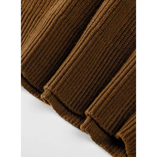 JMIERR Sweaters for Men Winter Slim Fit Mock Neck Polo Polluver Christmas Quarter-Zip Sweaters with Ribbed Edge