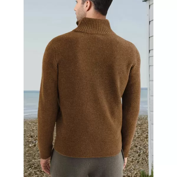 JMIERR Sweaters for Men Winter Slim Fit Mock Neck Polo Polluver Christmas Quarter-Zip Sweaters with Ribbed Edge
