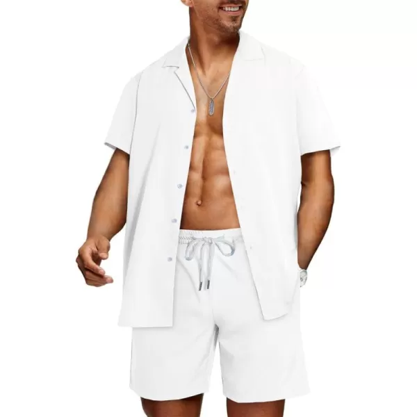 JMIERR Men Hawaiian Matching Set, Casual Summer Beach 2 Piece Outfits Button Down Short Sleeve Shirts and Shorts