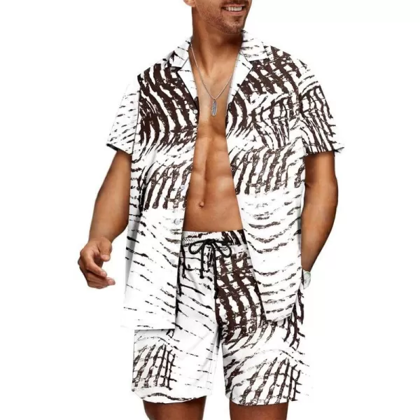 JMIERR Men Hawaiian Matching Set, Casual Summer Beach 2 Piece Outfits Button Down Short Sleeve Shirts and Shorts