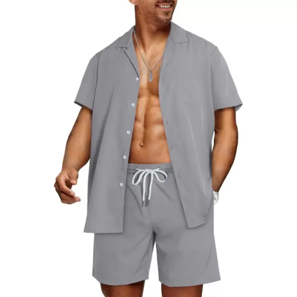JMIERR Men Hawaiian Matching Set, Casual Summer Beach 2 Piece Outfits Button Down Short Sleeve Shirts and Shorts