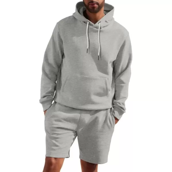 JMIERR Mens 2 Piece Outfits Hoodie Sweatshirt Tracksuit Joggers Shorts Sweatsuit Set with Pockets