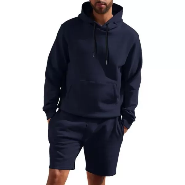 JMIERR Mens 2 Piece Outfits Hoodie Sweatshirt Tracksuit Joggers Shorts Sweatsuit Set with Pockets