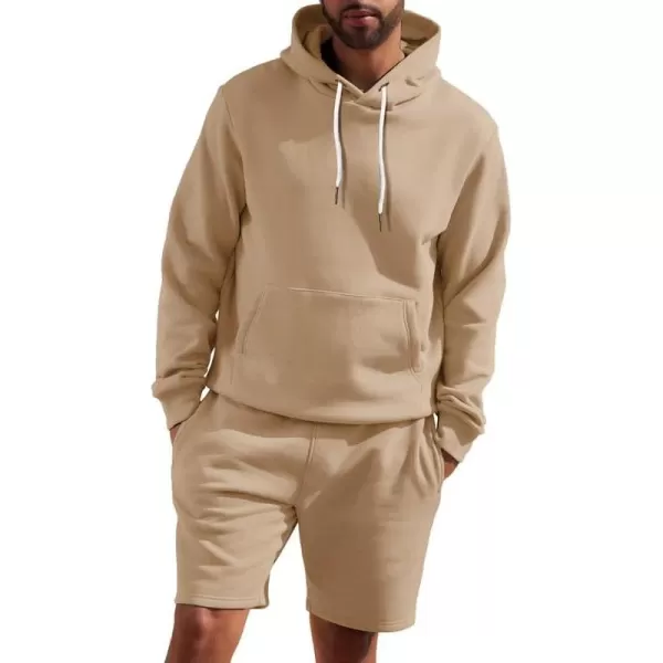 JMIERR Mens 2 Piece Outfits Hoodie Sweatshirt Tracksuit Joggers Shorts Sweatsuit Set with Pockets