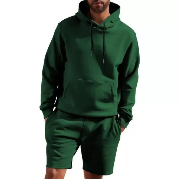 JMIERR Mens 2 Piece Outfits Hoodie Sweatshirt Tracksuit Joggers Shorts Sweatsuit Set with Pockets
