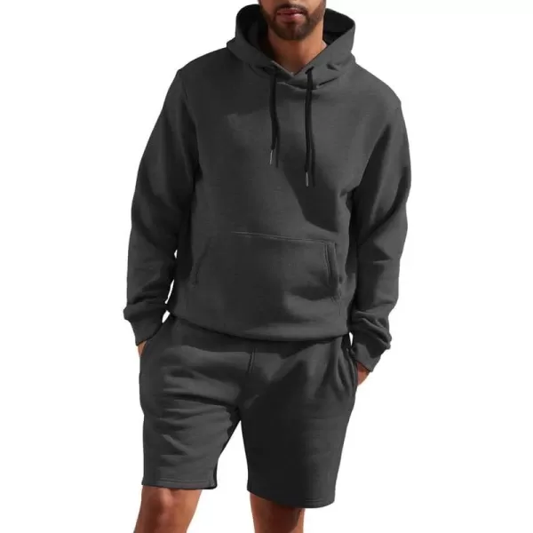 JMIERR Mens 2 Piece Outfits Hoodie Sweatshirt Tracksuit Joggers Shorts Sweatsuit Set with Pockets