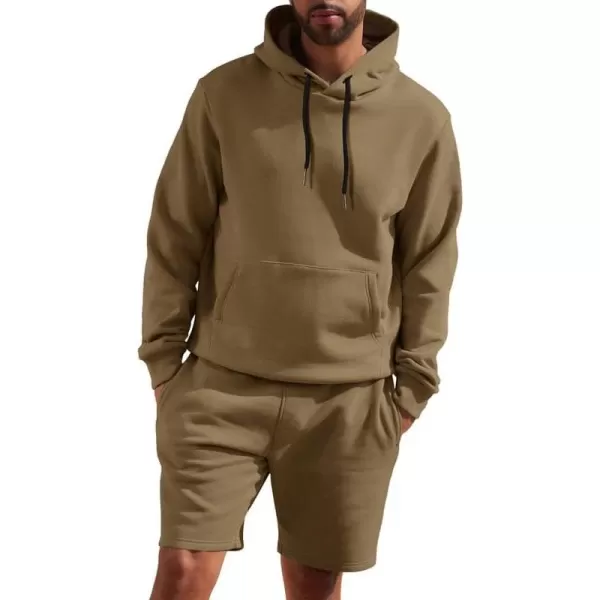 JMIERR Mens 2 Piece Outfits Hoodie Sweatshirt Tracksuit Joggers Shorts Sweatsuit Set with Pockets