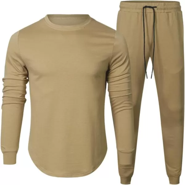 JMIERR Men's 2 Piece Outfits Solid Color Cotton Pullover Sweatshirt Tracksuit &amp; Joggers Sweatpants Sweatsuit Set