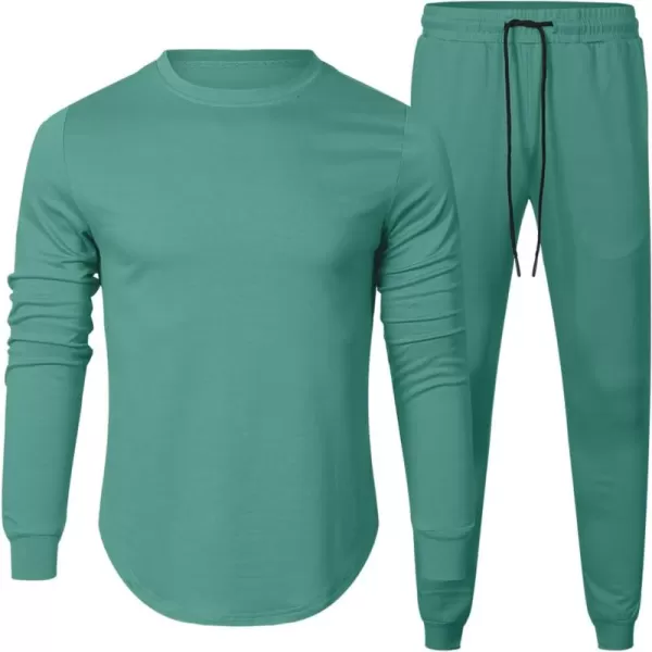 JMIERR Men's 2 Piece Outfits Solid Color Cotton Pullover Sweatshirt Tracksuit &amp; Joggers Sweatpants Sweatsuit Set