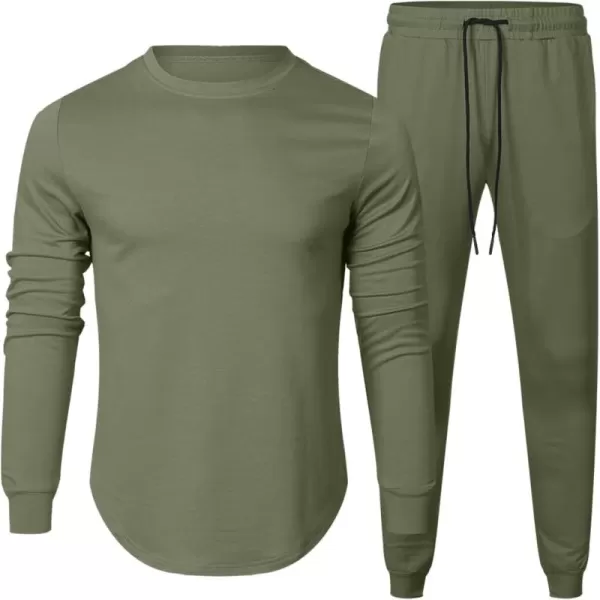 JMIERR Men's 2 Piece Outfits Solid Color Cotton Pullover Sweatshirt Tracksuit &amp; Joggers Sweatpants Sweatsuit Set