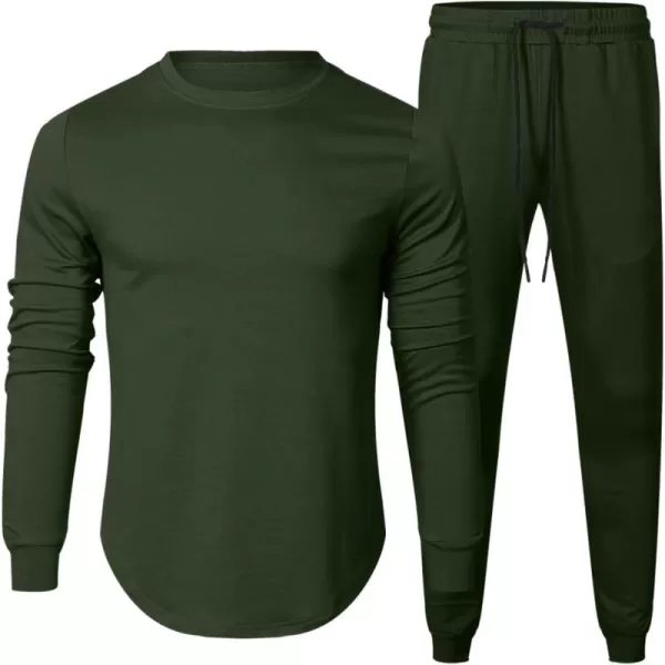 JMIERR Men's 2 Piece Outfits Solid Color Cotton Pullover Sweatshirt Tracksuit &amp; Joggers Sweatpants Sweatsuit Set