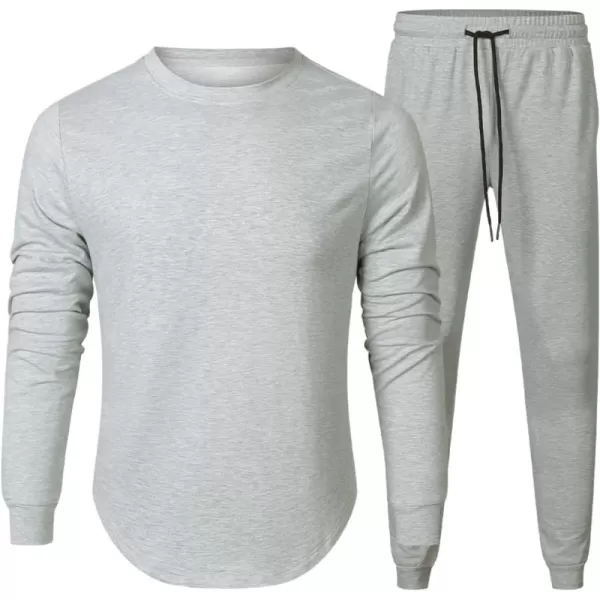 JMIERR Men's 2 Piece Outfits Solid Color Cotton Pullover Sweatshirt Tracksuit &amp; Joggers Sweatpants Sweatsuit Set