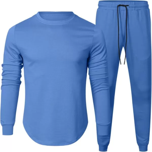 JMIERR Men's 2 Piece Outfits Solid Color Cotton Pullover Sweatshirt Tracksuit &amp; Joggers Sweatpants Sweatsuit Set