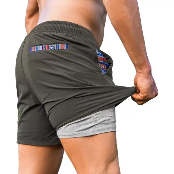 JMIERR Mens 2 in 1 Hybrid Shorts Summer Quick Dry Beach Stretch Waist Running Athletic Gym Short with Compression Liner