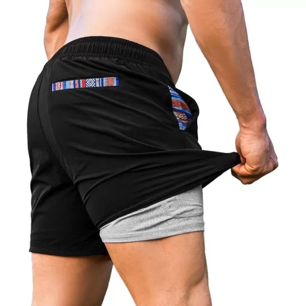 JMIERR Mens 2 in 1 Hybrid Shorts Summer Quick Dry Beach Stretch Waist Running Athletic Gym Short with Compression Liner