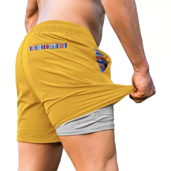 JMIERR Mens 2 in 1 Hybrid Shorts Summer Quick Dry Beach Stretch Waist Running Athletic Gym Short with Compression Liner