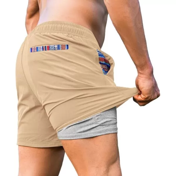 JMIERR Mens 2 in 1 Hybrid Shorts Summer Quick Dry Beach Stretch Waist Running Athletic Gym Short with Compression Liner