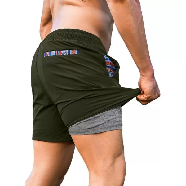 JMIERR Men's 2 in 1 Hybrid Shorts Summer Quick Dry Running Athletic Stretch Gym Beach Short with Compression Liner