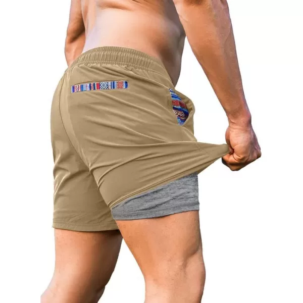 JMIERR Men's 2 in 1 Hybrid Shorts Summer Quick Dry Running Athletic Stretch Gym Beach Short with Compression Liner