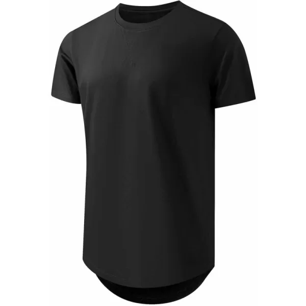 JMIERR Mens 3 Pack Cotton Hipster Hip Hop Longline Crewneck T-Shirt