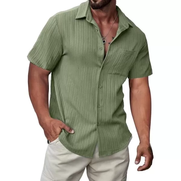 JMIERR Men's Button Down Shirts Textured Short Sleeve Casual Summer Hawaiian Beach Shirt with Pocket