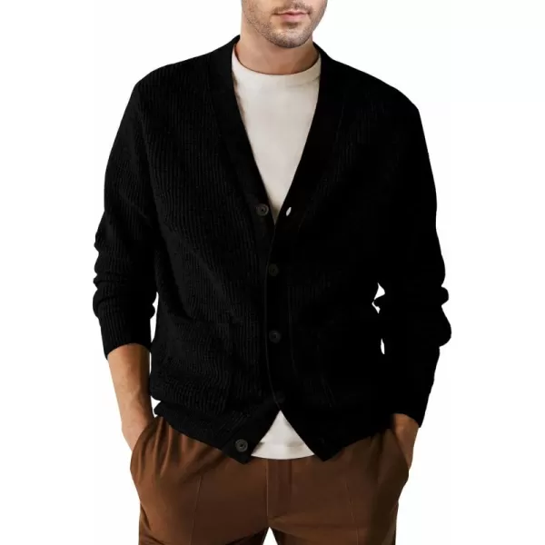 JMIERR Mens Cardigan Sweater Casual Button Down Long Sleeve V Neck Cable Knit Sweaters with Pockets