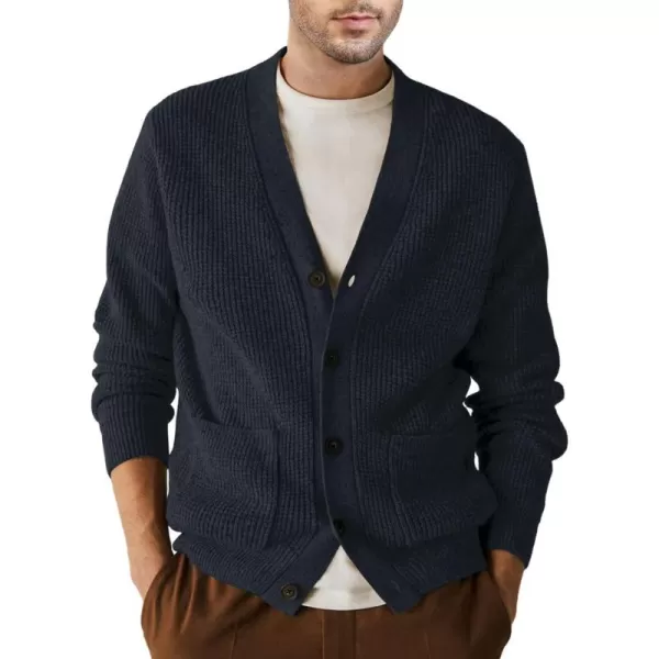 JMIERR Mens Cardigan Sweater Casual Button Down Long Sleeve V Neck Cable Knit Sweaters with Pockets