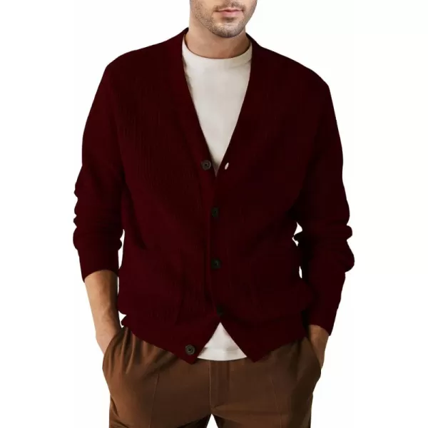 JMIERR Mens Cardigan Sweater Casual Button Down Long Sleeve V Neck Cable Knit Sweaters with Pockets