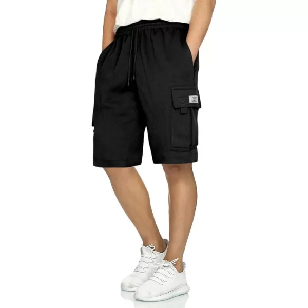 JMIERR Mens Cargo Sweat Shorts - Casual Drawstring Elastic Waist Cotton Athletic Workout Gym Jogger Shorts with 5 Pockets