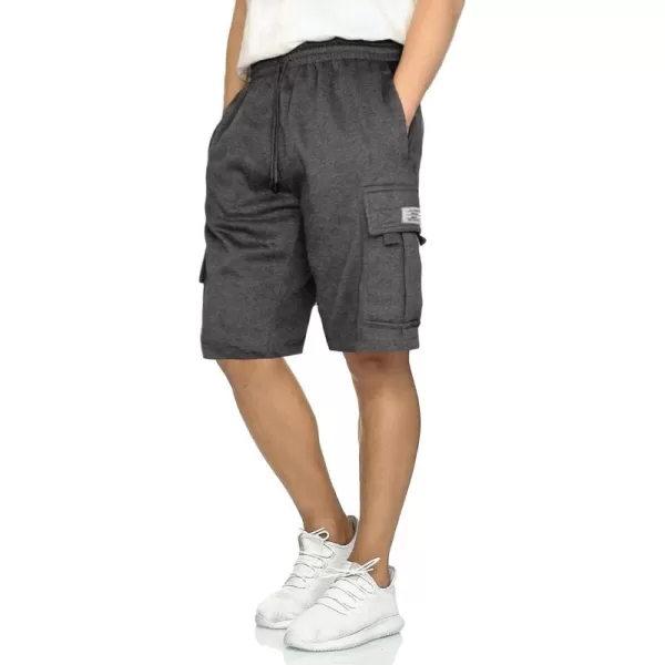 JMIERR Mens Cargo Sweat Shorts - Casual Drawstring Elastic Waist Cotton Athletic Workout Gym Jogger Shorts with 5 Pockets