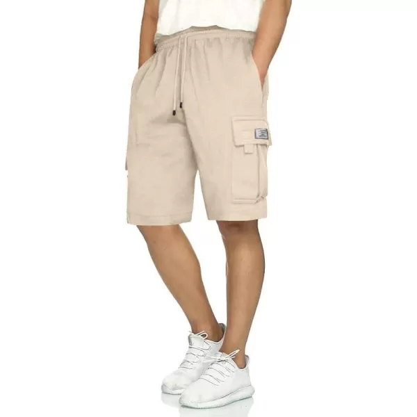 JMIERR Mens Cargo Sweat Shorts - Casual Drawstring Elastic Waist Cotton Athletic Workout Gym Jogger Shorts with 5 Pockets
