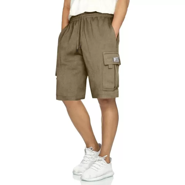 JMIERR Mens Cargo Sweat Shorts - Casual Drawstring Elastic Waist Cotton Athletic Workout Gym Jogger Shorts with 5 Pockets