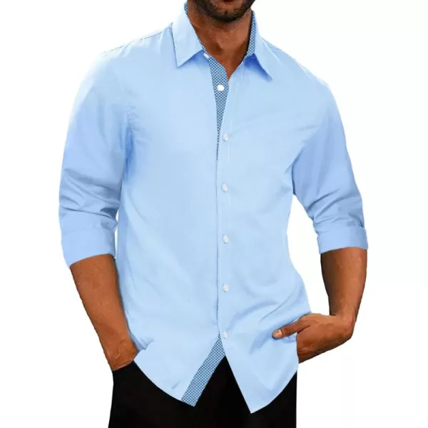 JMIERR Men's Casual Button Down Shirts Wrinkle-Free Short Sleeve Business Dress Shirt