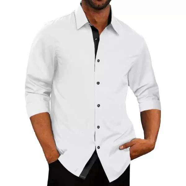 JMIERR Men's Casual Button Down Shirts Wrinkle-Free Short Sleeve Business Dress Shirt