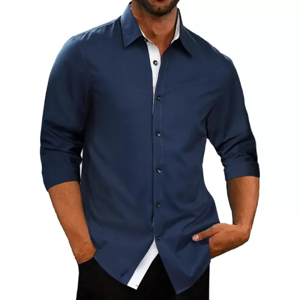 JMIERR Men's Casual Button Down Shirts Wrinkle-Free Short Sleeve Business Dress Shirt