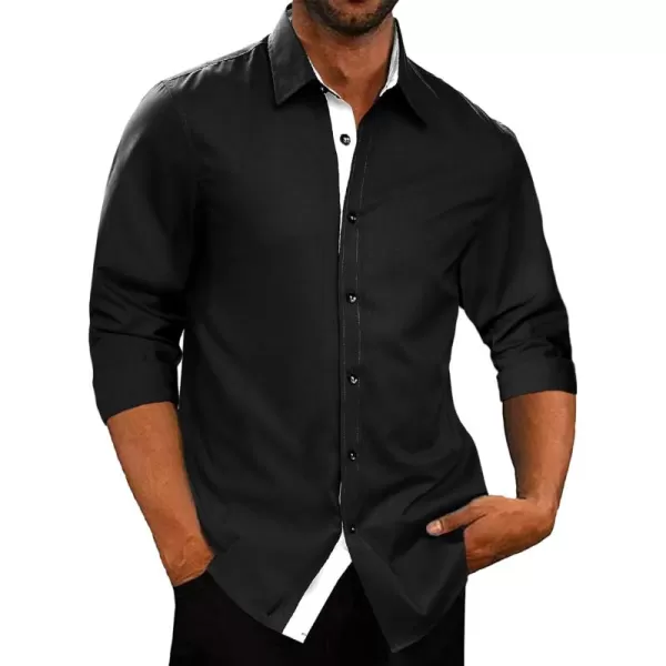 JMIERR Men's Casual Button Down Shirts Wrinkle-Free Short Sleeve Business Dress Shirt