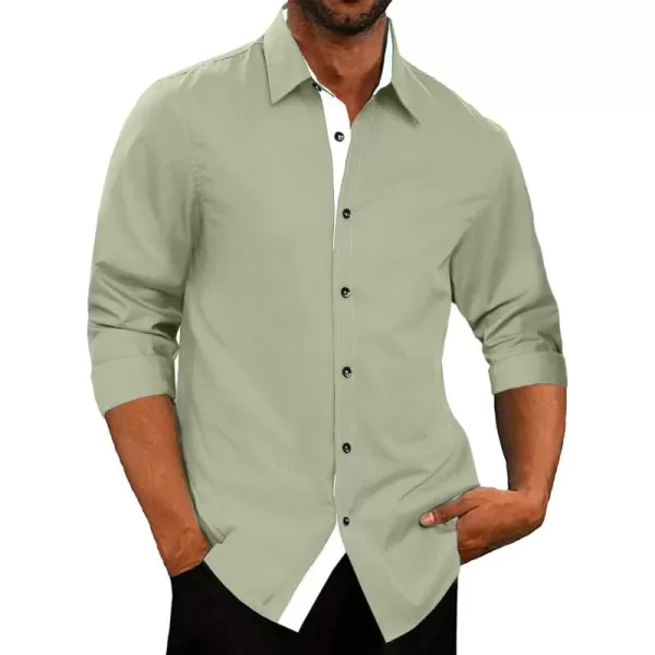 JMIERR Men's Casual Button Down Shirts Wrinkle-Free Short Sleeve Business Dress Shirt