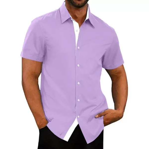 JMIERR Men's Casual Button Down Shirts Wrinkle-Free Short Sleeve Business Dress Shirt