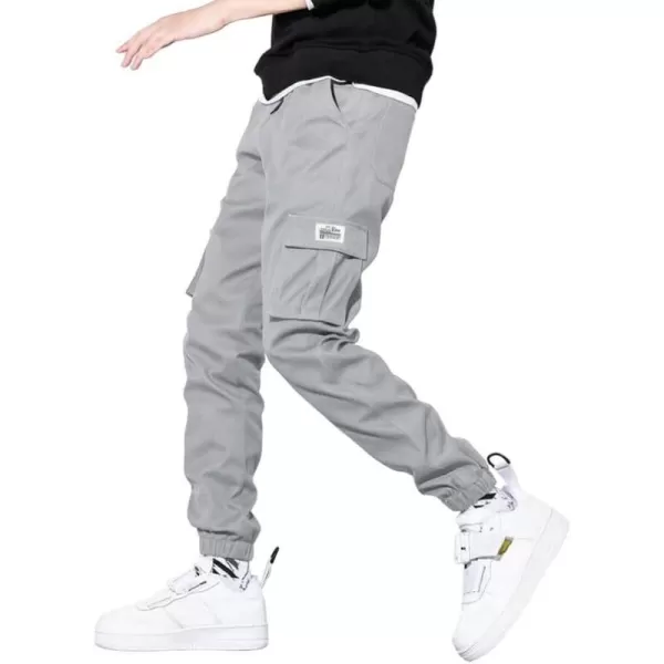 JMIERR Mens Casual Cargo Pants Stretch Elastic Waist Drawstring Joggers Pants Tapered Sweatpants for Men Multi Pockets