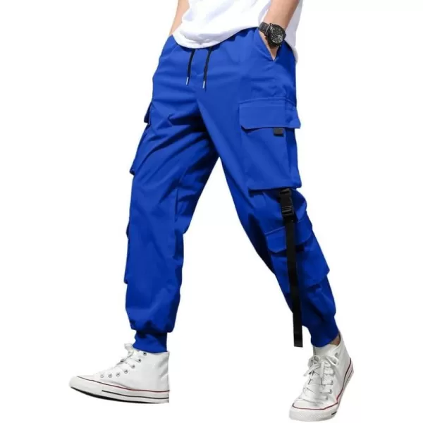 JMIERR Mens Casual Cargo Pants Stretch Elastic Waist Drawstring Joggers Pants Tapered Sweatpants for Men Multi Pockets