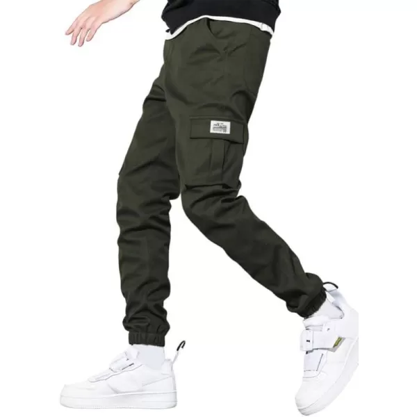 JMIERR Mens Casual Cargo Pants Stretch Elastic Waist Drawstring Joggers Pants Tapered Sweatpants for Men Multi Pockets