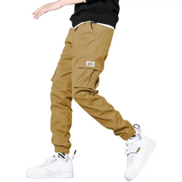 JMIERR Mens Casual Cargo Pants Stretch Elastic Waist Drawstring Joggers Pants Tapered Sweatpants for Men Multi Pockets