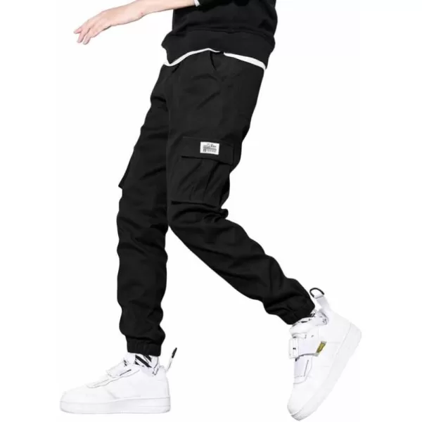 JMIERR Mens Casual Cargo Pants Stretch Elastic Waist Drawstring Joggers Pants Tapered Sweatpants for Men Multi Pockets