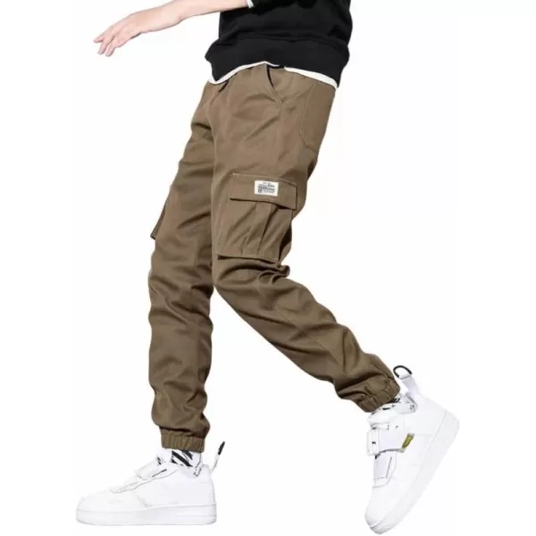 JMIERR Mens Casual Cargo Pants Stretch Elastic Waist Drawstring Joggers Pants Tapered Sweatpants for Men Multi Pockets