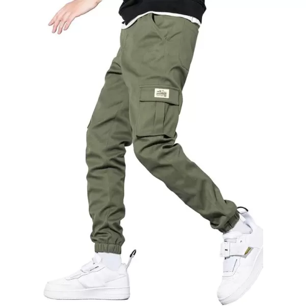 JMIERR Mens Casual Cargo Pants Stretch Elastic Waist Drawstring Joggers Pants Tapered Sweatpants for Men Multi Pockets