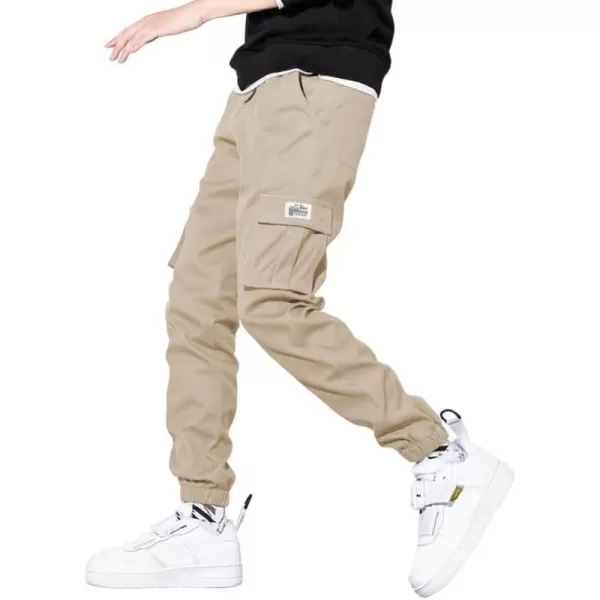 JMIERR Mens Casual Cargo Pants Stretch Elastic Waist Drawstring Joggers Pants Tapered Sweatpants for Men Multi Pockets