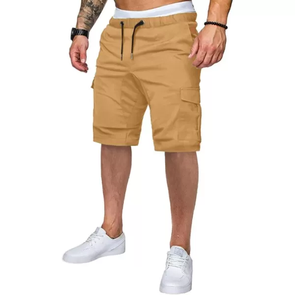 JMIERR Mens Casual Cargo Shorts - Cotton Drawstring Stretch Summer Beach Shorts Twill Chino Short with 6 Pockets