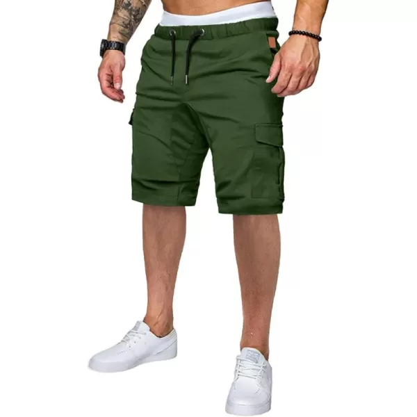 JMIERR Mens Casual Cargo Shorts - Cotton Drawstring Stretch Summer Beach Shorts Twill Chino Short with 6 Pockets
